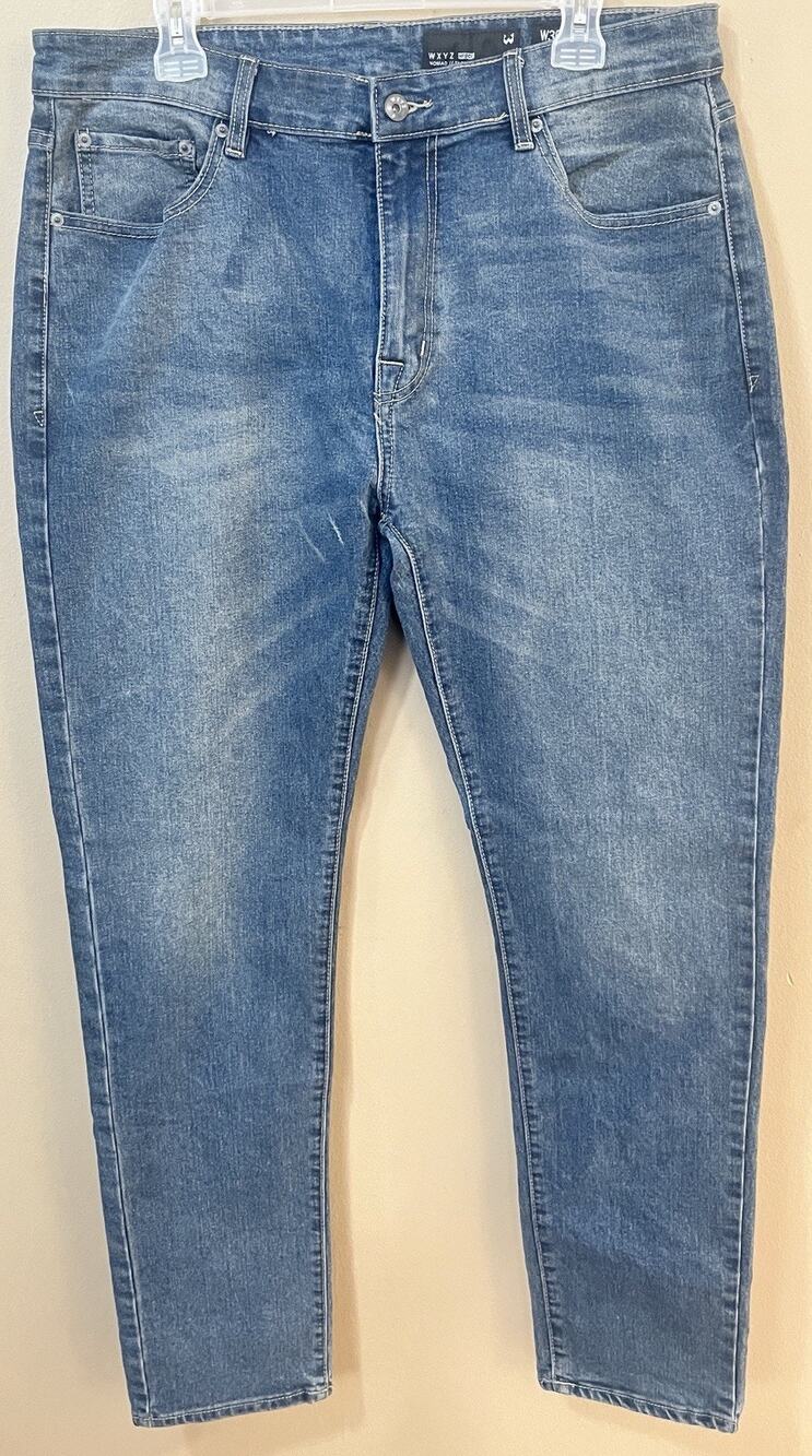 WXYZ Urban Nomad Slim Fit Jeans Mens Size 36x32 Light Stone Wash